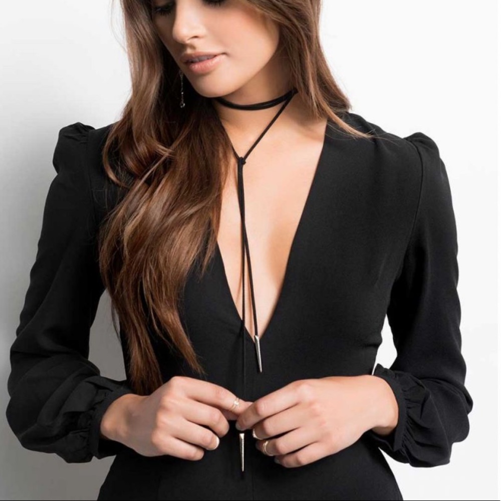 Kendra Scott Pierce black suede chocker necklace
